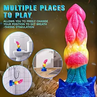 8 Inch Fantasy Dildo,Dog Wolf Knot Dildo,Platinum Silicone Knotted Dildo, Multi Color Canine Dildos Anal Dildo Butt Plug Sex Toy