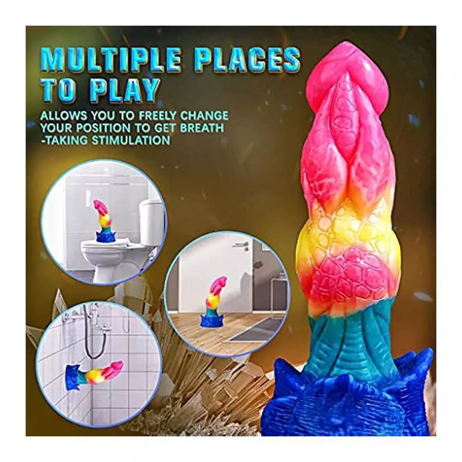 8 Inch Fantasy Dildo,Dog Wolf Knot Dildo,Platinum Silicone Knotted Dildo, Multi Color Canine Dildos Anal Dildo Butt Plug Sex Toy