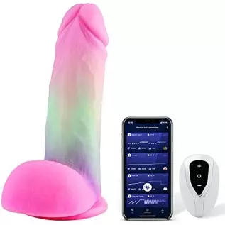 Strap On Soft Alien Dildo, Fantasy Pink Dildo, Long Distance Bluetooth Sex Toys, Huge Harness Realistic Silicone Vibrating Dildo