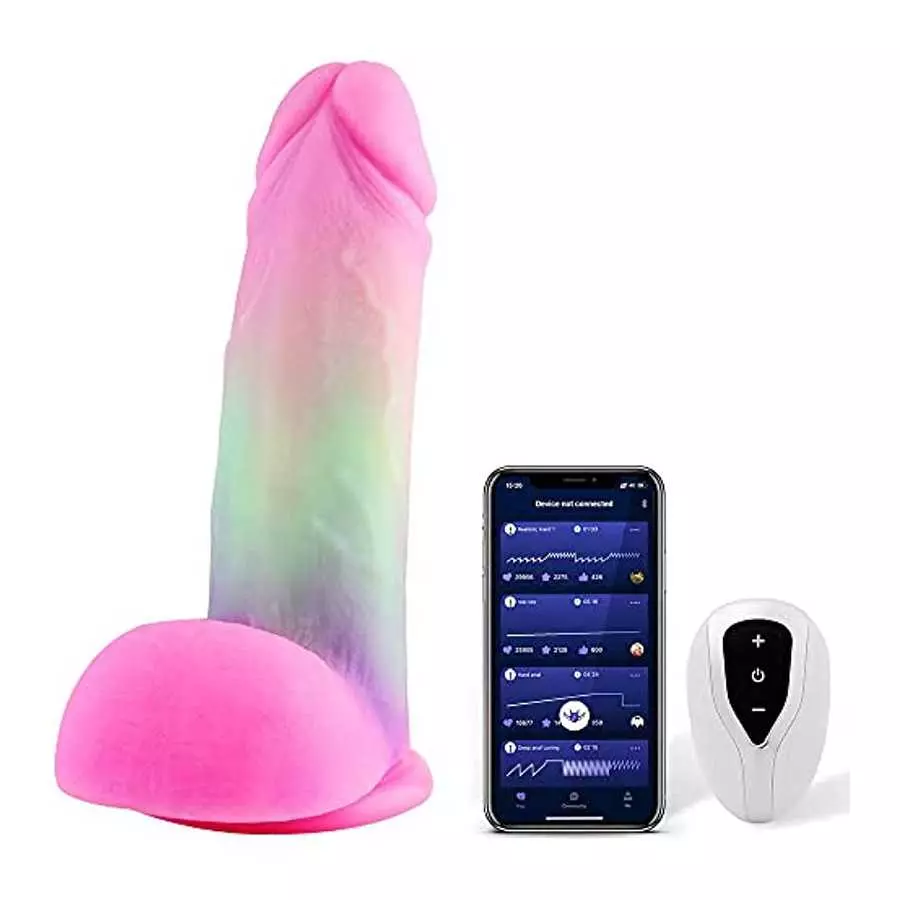 Strap On Soft Alien Dildo, Fantasy Pink Dildo, Long Distance Bluetooth Sex Toys, Huge Harness Realistic Silicone Vibrating Dildo