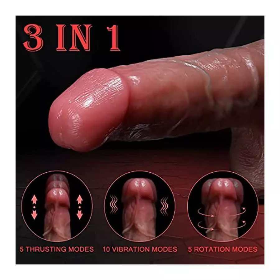 Realistic Dildo Thrusting Dildo Vibrator with 5 Thrusting Modes 9.5 Inch Vibrating Dildo, App and Remote Control G Spot Dildos A