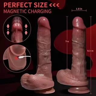 Realistic Dildo Thrusting Dildo Vibrator with 5 Thrusting Modes 9.5 Inch Vibrating Dildo, App and Remote Control G Spot Dildos A Realistic Dildo Thrusting Dildo Vibrator with 5 Thrusting Modes 9.5 Inch Vibrating Dildo, App and Remote Control G Spot Dildos A