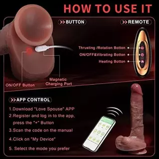 Realistic Dildo Thrusting Dildo Vibrator with 5 Thrusting Modes 9.5 Inch Vibrating Dildo, App and Remote Control G Spot Dildos A Realistic Dildo Thrusting Dildo Vibrator with 5 Thrusting Modes 9.5 Inch Vibrating Dildo, App and Remote Control G Spot Dildos A
