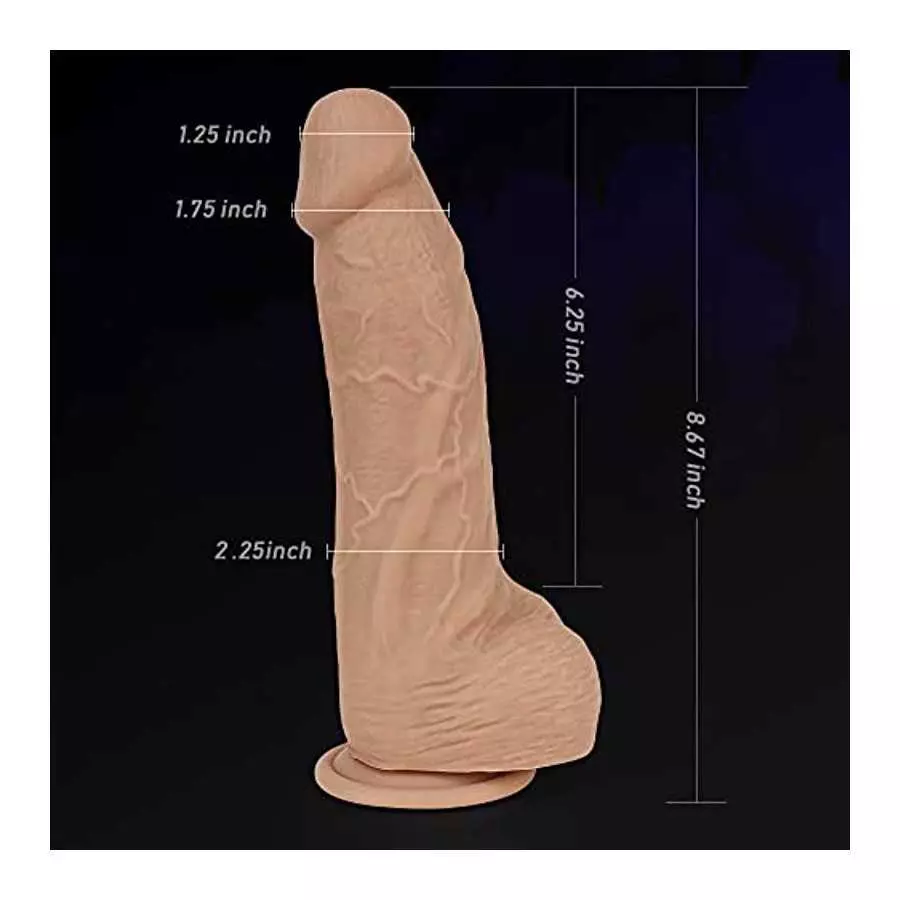 8.67”Huge Penis Dildo, Liquid Silicone Realistic Dildo for Women, Strong Suction Cup Adult Sex Toys for Female Masturbation, Rea