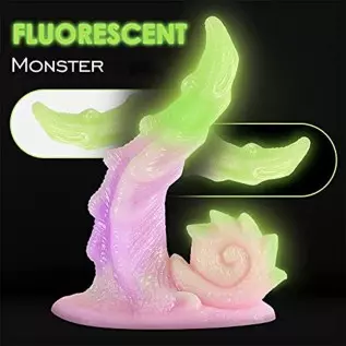 Luminous Monster Realistic Dildo with Strong Suction Cup, 7.87 Inch Fluorescent Animal Snails Dildo G Spot Dildo for Women