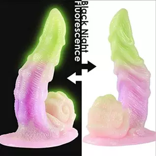 Luminous Monster Realistic Dildo with Strong Suction Cup, 7.87 Inch Fluorescent Animal Snails Dildo G Spot Dildo for Women