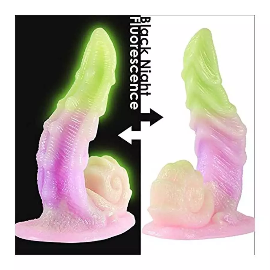 Luminous Monster Realistic Dildo with Strong Suction Cup, 7.87 Inch Fluorescent Animal Snails Dildo G Spot Dildo for Women