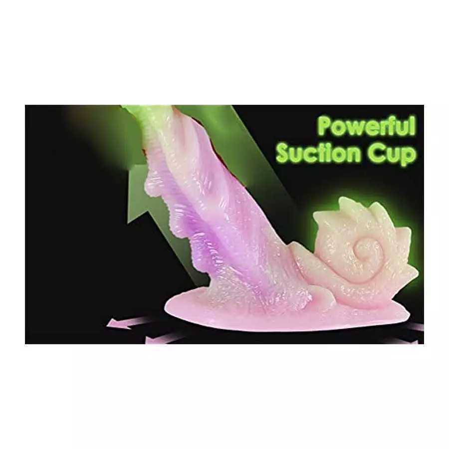 Luminous Monster Realistic Dildo with Strong Suction Cup, 7.87 Inch Fluorescent Animal Snails Dildo G Spot Dildo for Women
