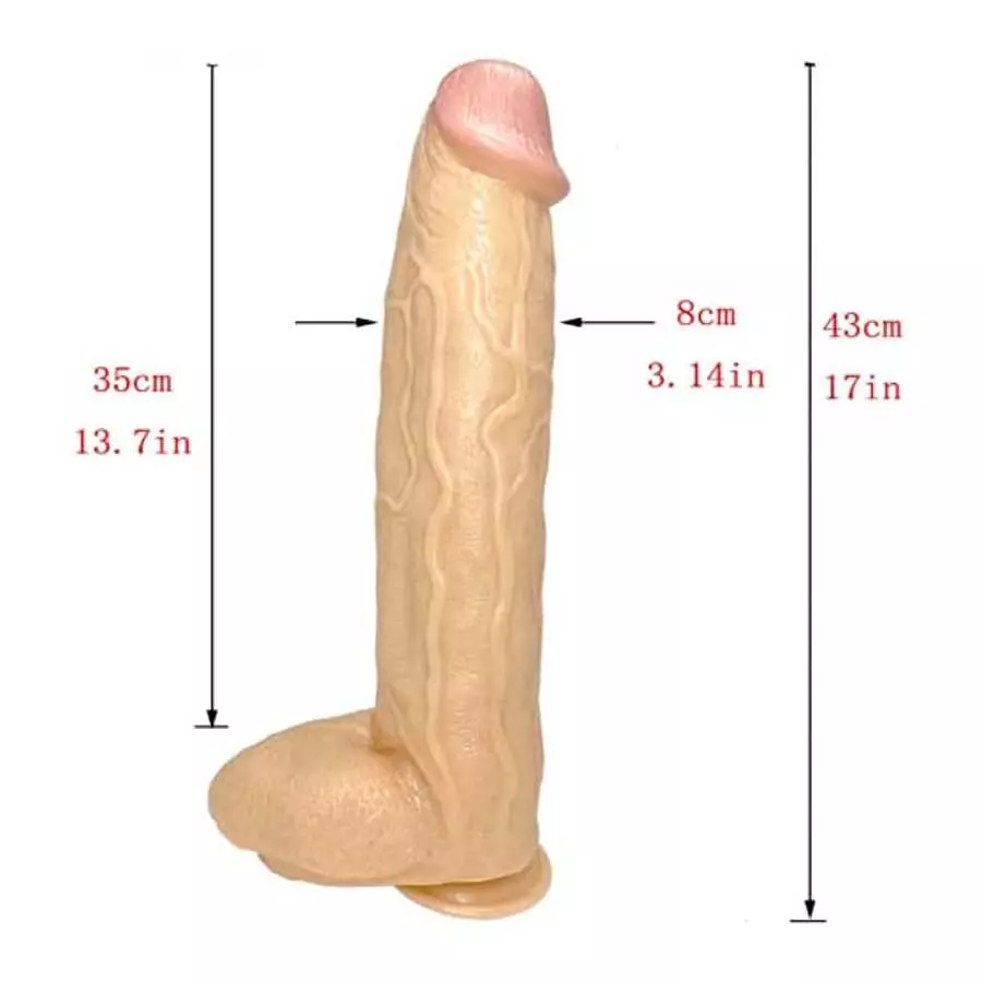 hyper realistic dildo, 43CM*8CM Realistic Dildo, Flesh