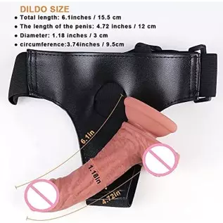 Strap on Dildo Harness with Suction Cup Realistic Dildos for Women Pegging-Flesh