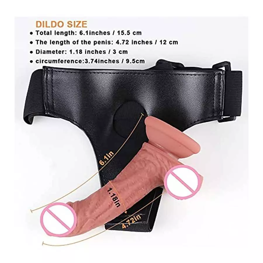 Strap on Dildo Harness with Suction Cup Realistic Dildos for Women Pegging-Flesh
