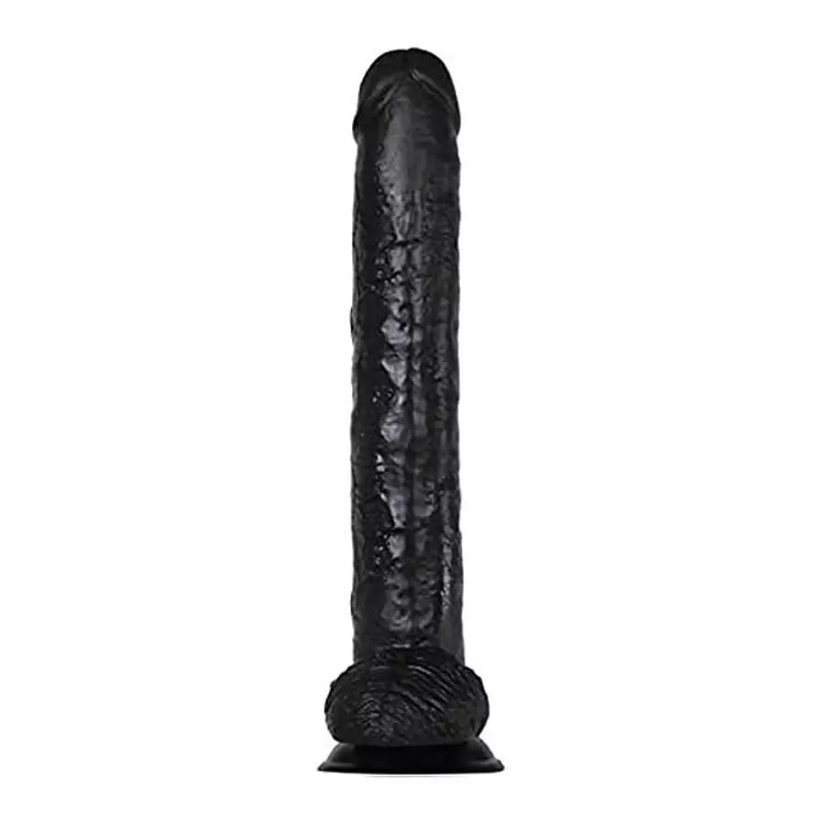 Adam & Eve - 15 Inch Dark Rider - Huge Flexible Thick, Life-Like Veins, Suction Cup Dildo - Black Adam & Eve - 15 Inch Dark Rider - Huge Flexible Thick, Life-Like Veins, Suction Cup Dildo - Black