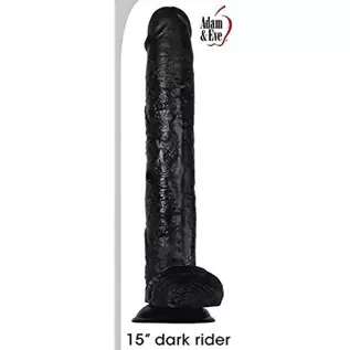 Adam & Eve - 15 Inch Dark Rider - Huge Flexible Thick, Life-Like Veins, Suction Cup Dildo - Black Adam & Eve - 15 Inch Dark Rider - Huge Flexible Thick, Life-Like Veins, Suction Cup Dildo - Black