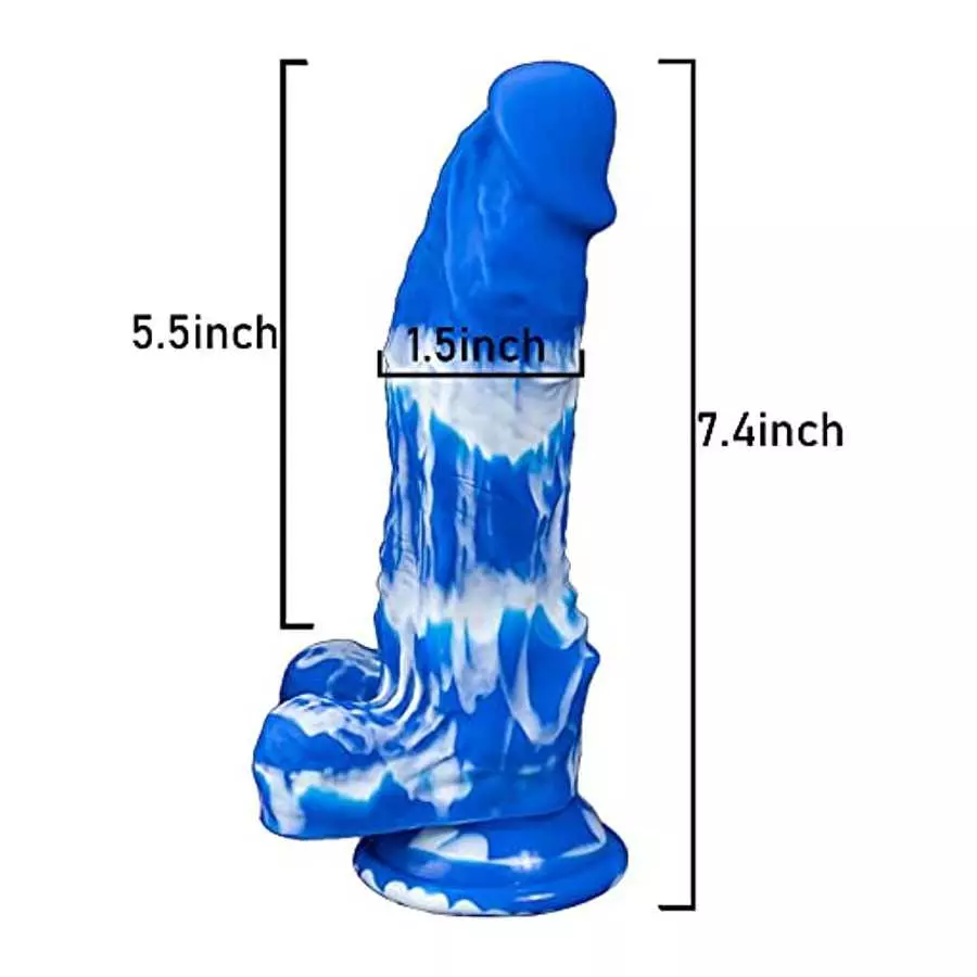 7.4 inch Realistic Dildo for Women - Colorful and Unique Dildo Sex Toy with Strong Suction Cup for Hands-Free Play, G-Spot Stimu