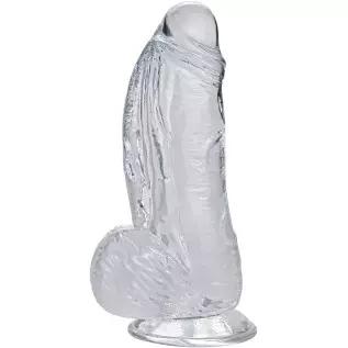 Huge Realistic Dildo Stimulator, Transparent Flexible Penis Dildo with Strong Suction Cup Base for Hands-Free Play, Penis Adult