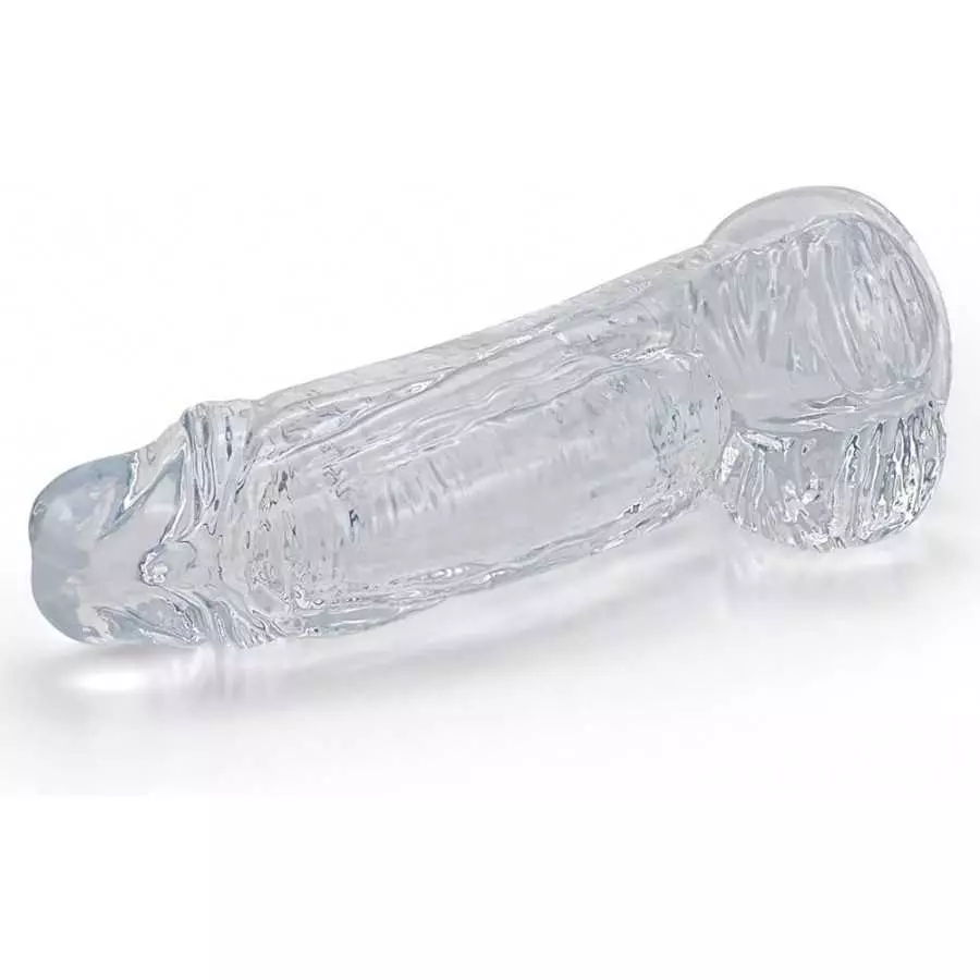 Huge Realistic Dildo Stimulator, Transparent Flexible Penis Dildo with Strong Suction Cup Base for Hands-Free Play, Lifelike Pen