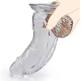 Huge Realistic Dildo Stimulator, Transparent Flexible Penis Dildo with Strong Suction Cup Base for Hands-Free Play, Lifelike Pen Huge Realistic Dildo Stimulator, Transparent Flexible Penis Dildo with Strong Suction Cup Base for Hands-Free Play, Lifelike Pen