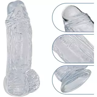 Huge Realistic Dildo Stimulator, Transparent Flexible Penis Dildo with Strong Suction Cup Base for Hands-Free Play, Lifelike Pen Huge Realistic Dildo Stimulator, Transparent Flexible Penis Dildo with Strong Suction Cup Base for Hands-Free Play, Lifelike Pen