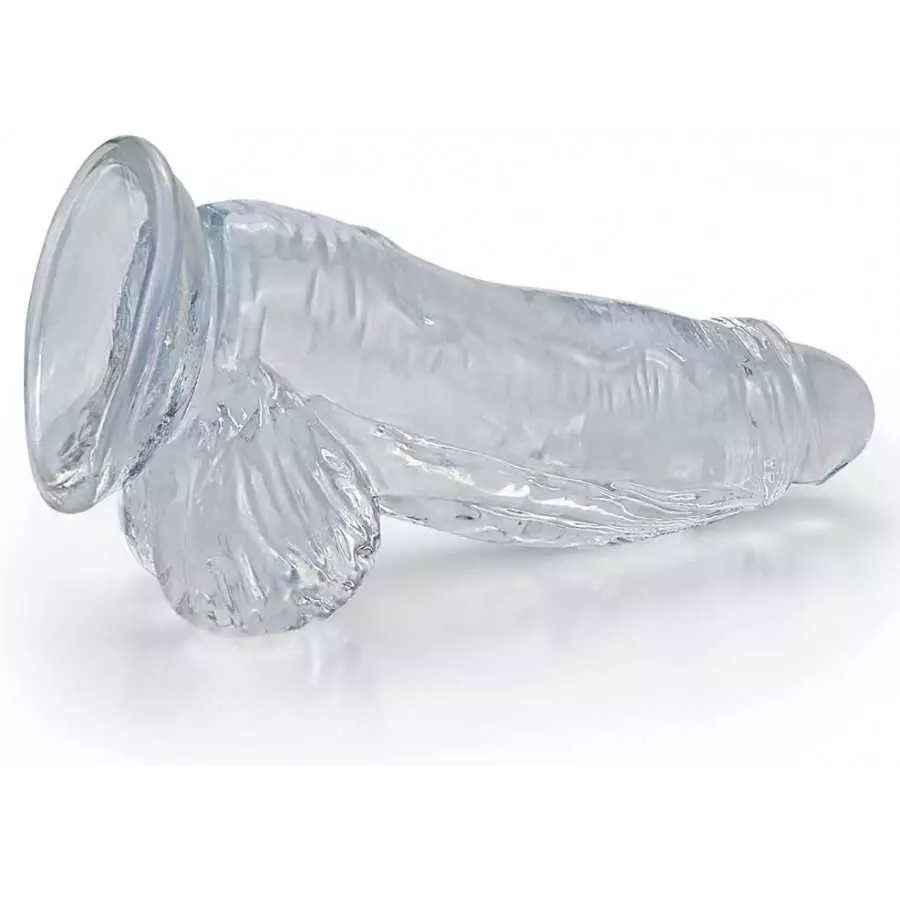 Huge Realistic Dildo Stimulator, Transparent Flexible Penis Dildo with Strong Suction Cup Base for Hands-Free Play, Lifelike Pen