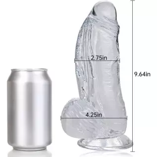Huge Realistic Dildo Stimulator, Transparent Flexible Penis Dildo with Strong Suction Cup Base for Hands-Free Play, Lifelike Pen Huge Realistic Dildo Stimulator, Transparent Flexible Penis Dildo with Strong Suction Cup Base for Hands-Free Play, Lifelike Pen