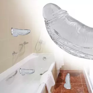 Huge Realistic Dildo Stimulator, Transparent Flexible Penis Dildo with Strong Suction Cup Base for Hands-Free Play, Lifelike Pen Huge Realistic Dildo Stimulator, Transparent Flexible Penis Dildo with Strong Suction Cup Base for Hands-Free Play, Lifelike Pen