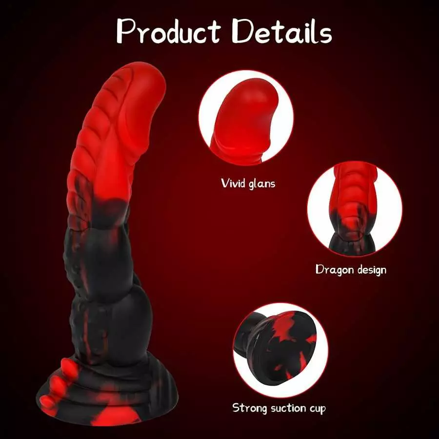 Realistic Monster Dildo for Women: 7.6 inch Adult Sex Toys Anal Dildo for G Spot Anal Play, Liquid Silicone Thick Dildo with Str