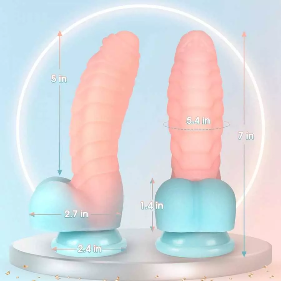 Realistic Dildo Sex Toy for Women , 7" Color Luminous Liquid Silicone Adult G-Spot Stimulator with Strong Suction Cup Vaginal An