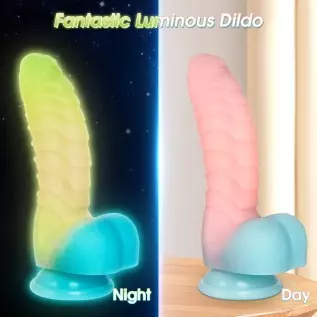 Realistic Dildo Sex Toy for Women , 7" Color Luminous Liquid Silicone Adult G-Spot Stimulator with Strong Suction Cup Vaginal An