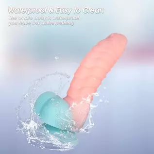 Realistic Dildo Sex Toy for Women , 7" Color Luminous Liquid Silicone Adult G-Spot Stimulator with Strong Suction Cup Vaginal An