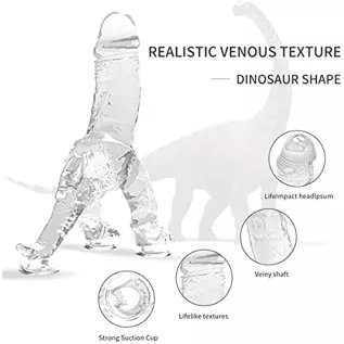 IEBEAUTI Dildo for Women, Sexual Pleasure Tools for Women Dinosaur Clear Dildo with Suction Cup Sex Toys Vaginal and Anales Sex