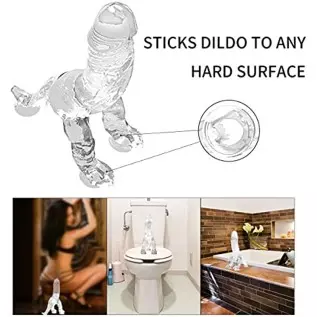 IEBEAUTI Dildo for Women, Sexual Pleasure Tools for Women Dinosaur Clear Dildo with Suction Cup Sex Toys Vaginal and Anales Sex