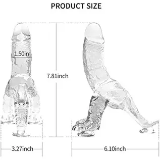 IEBEAUTI Dildo for Women, Sexual Pleasure Tools for Women Dinosaur Clear Dildo with Suction Cup Sex Toys Vaginal and Anales Sex