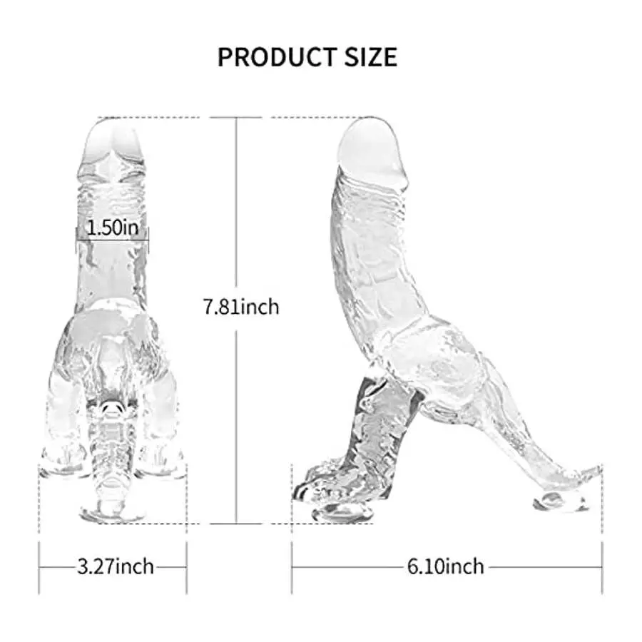 IEBEAUTI Dildo for Women, Sexual Pleasure Tools for Women Dinosaur Clear Dildo with Suction Cup Sex Toys Vaginal and Anales Sex