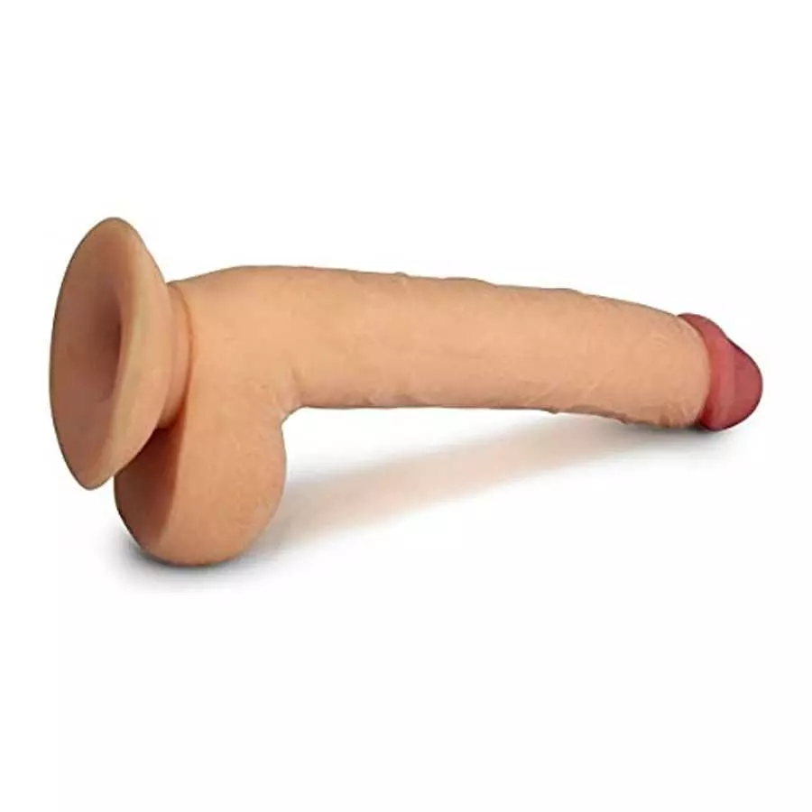 Healthy Vibes Big Dick Dirk Dildo The Porn Star Molded Huge 11.5 Inch Realistic Flesh Lifelike Penis with Suction Cup, Strap On