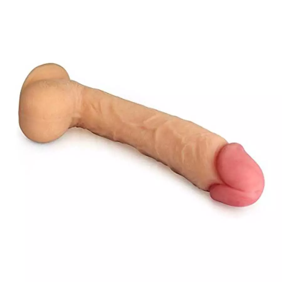 Healthy Vibes Big Dick Dirk Dildo The Porn Star Molded Huge 11.5 Inch Realistic Flesh Lifelike Penis with Suction Cup, Strap On