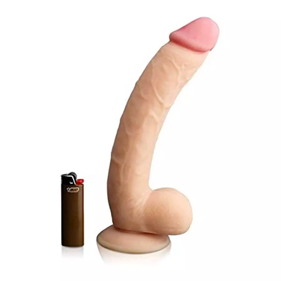 Healthy Vibes Big Dick Dirk Dildo The Porn Star Molded Huge 11.5 Inch Realistic Flesh Lifelike Penis with Suction Cup, Strap On