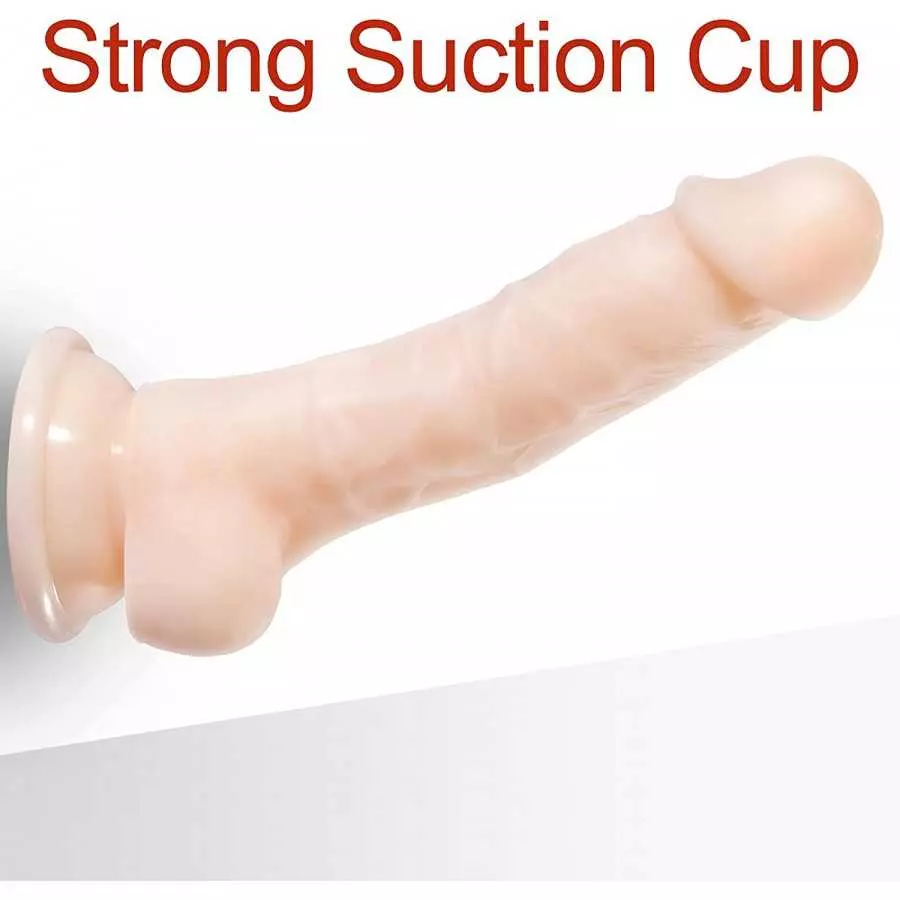 8 Inch Realistic Dildo with Strong Suction Cup for Hands-Free Play, Body-Safe Material Realistic Penis for G-Spot Stimulation Di