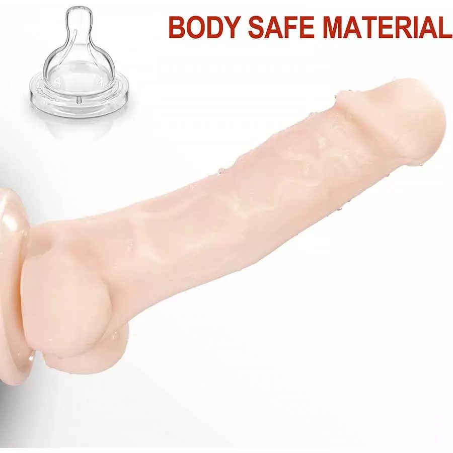 8 Inch Realistic Dildo with Strong Suction Cup for Hands-Free Play, Body-Safe Material Realistic Penis for G-Spot Stimulation Di