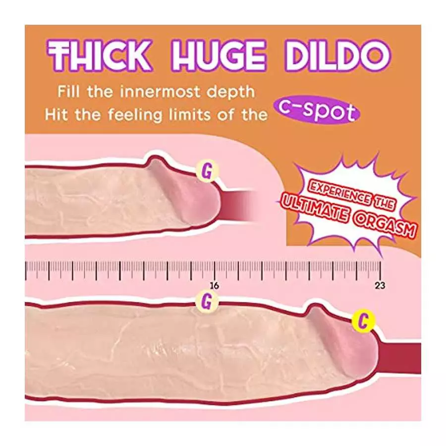 Realistic Dildo 12inch Lifelike Huge Dildo Sex Toys for Women, Soft Large G spot Dildo with Strong Suction Cup for Hands-Free Pl