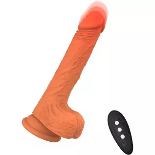 8.78in Thrusting Dildo Vibrator Sex Toy for Women/Men, Big Realistic Penis for Masturbation, Heating Suction Cup with Safe Silic