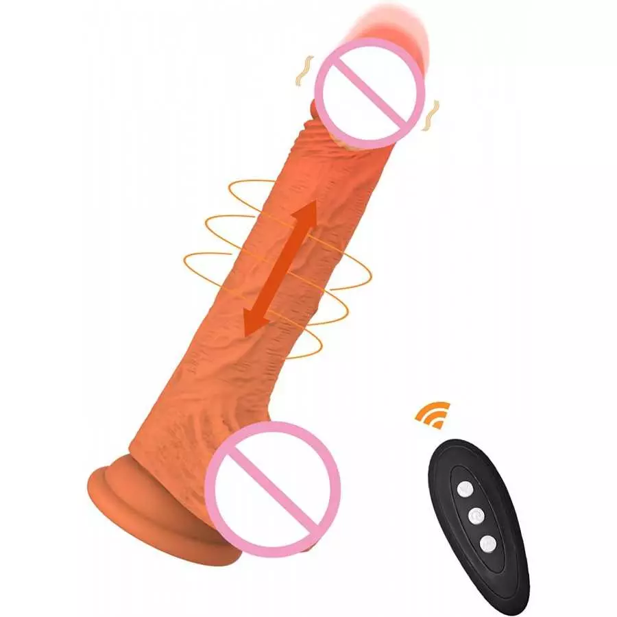8.78in Thrusting Dildo Vibrator Sex Toy for Women/Men, Big Realistic Penis for Masturbation, Heating Suction Cup with Safe Silic