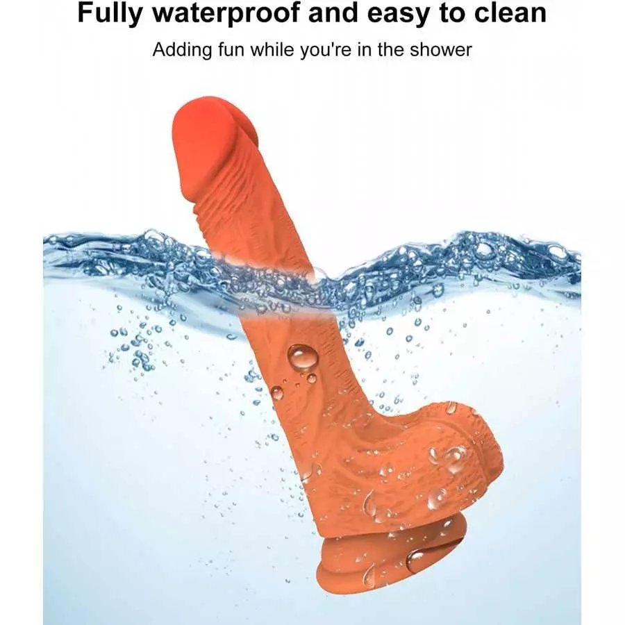 8.78in Thrusting Dildo Vibrator Sex Toy for Women/Men, Big Realistic Penis for Masturbation, Heating Suction Cup with Safe Silic