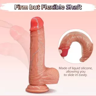 Realistic Dildo for Lifelike Feeling, LUZINE Flexible Silicone Dildo with Strong Suction-Cup Base for Hands-Free Play, Ultra Sof