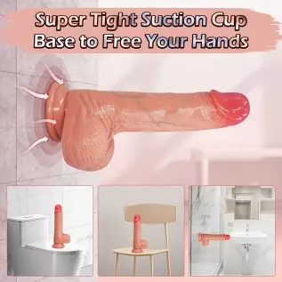 Realistic Dildo for Lifelike Feeling, LUZINE Flexible Silicone Dildo with Strong Suction-Cup Base for Hands-Free Play, Ultra Sof