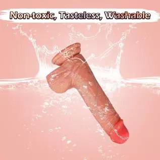 Realistic Dildo for Lifelike Feeling, LUZINE Flexible Silicone Dildo with Strong Suction-Cup Base for Hands-Free Play, Ultra Sof