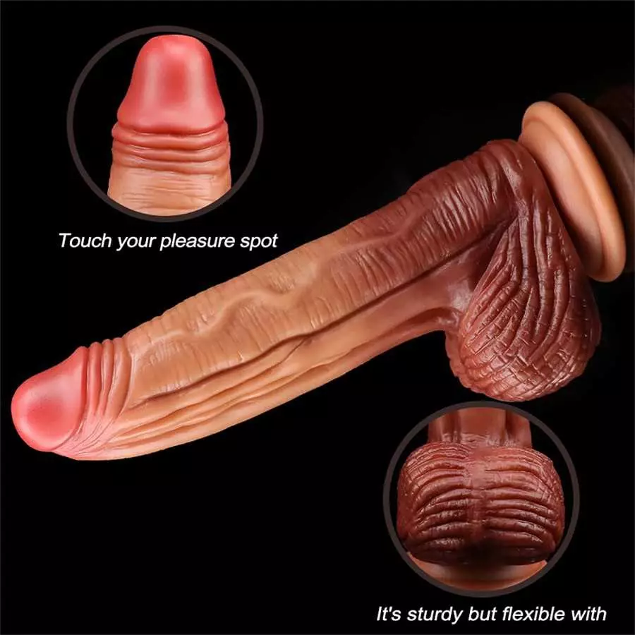 Huge Dildo XL Size Realistic Dildo 10.25inch Big Dildo Harness Compatible Female Sex Product King Cock Chubby (Flesh)