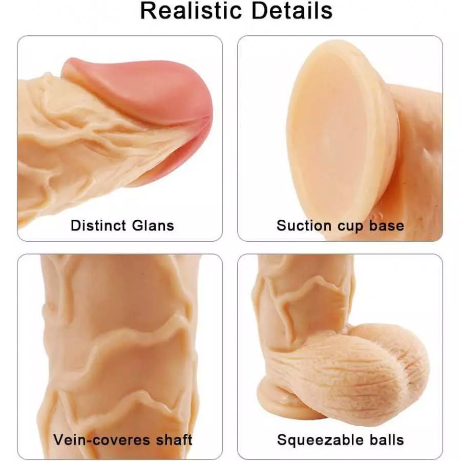 Huge Dildo XL Size Realistic Dildo 10.25inch Big Dildo Harness Compatible Female Sex Product King Cock Chubby (Flesh)