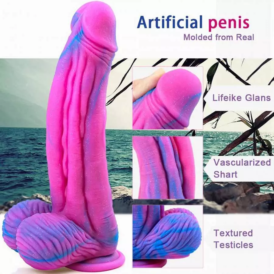 Huge Dildo XL Size Realistic Dildo 10.25inch Big Dildo Harness Compatible Female Sex Product King Cock Chubby (Flesh)