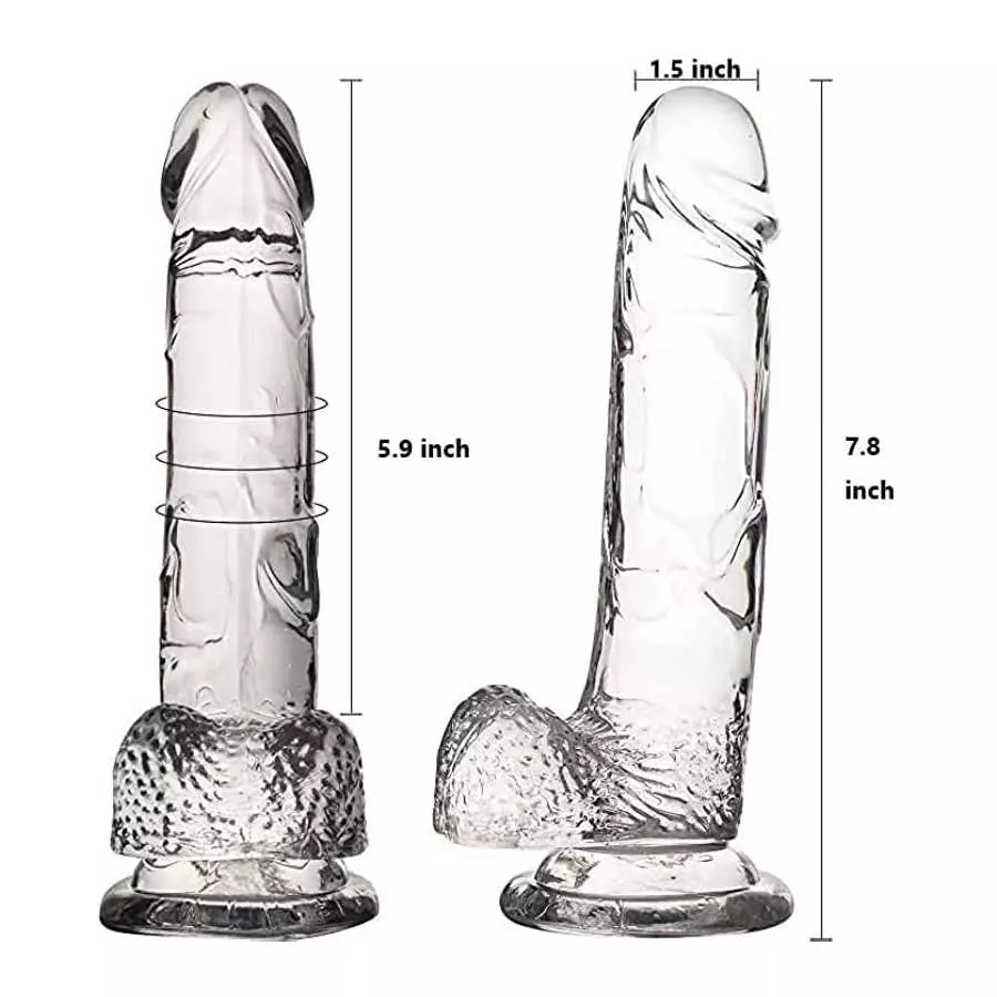 Realistic Dildos Adult Toys Didlo for Women, 7.8 Inch Sex Toy Clear Big Dildo with Suction Cup for Hands-Free Play Dildo, Body-S