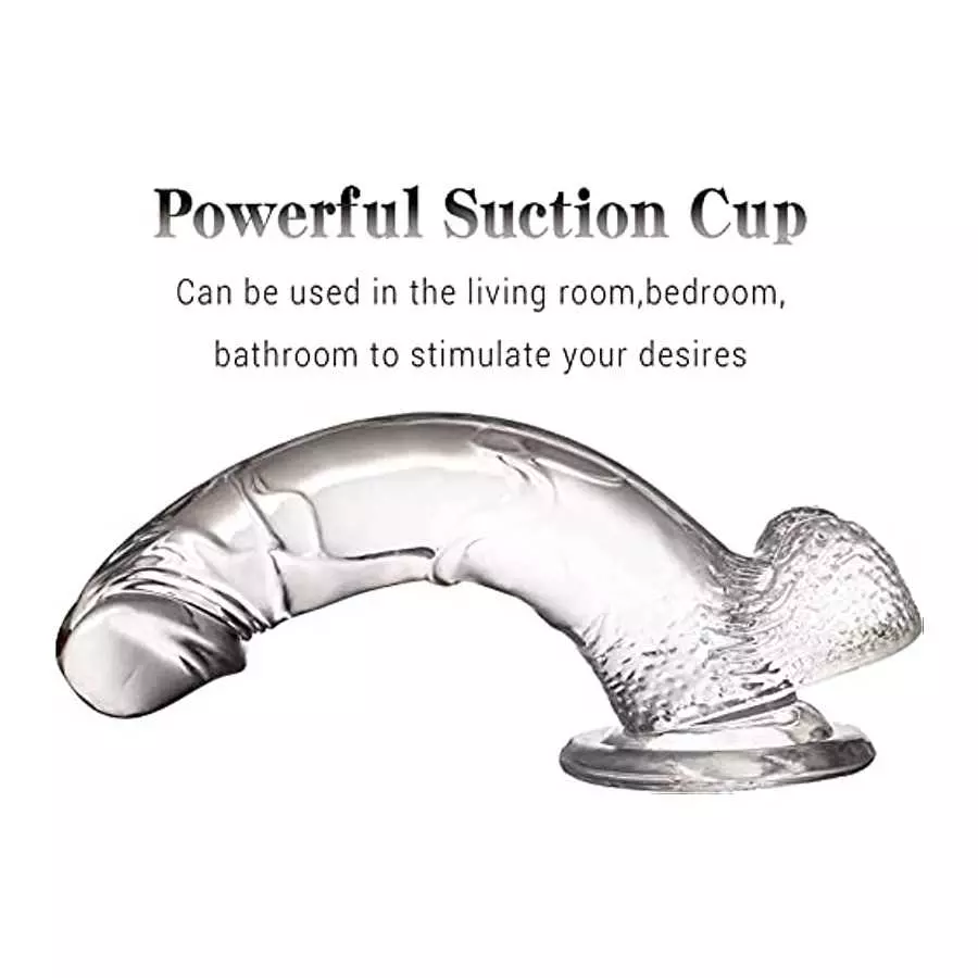 Realistic Dildos Adult Toys Didlo for Women, 7.8 Inch Sex Toy Clear Big Dildo with Suction Cup for Hands-Free Play Dildo, Body-S